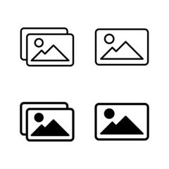 Picture icons vector. photo gallery sign and symbol. image icon