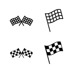 Racing flag icons vector. race flag sign and symbol.Checkered racing flag icon