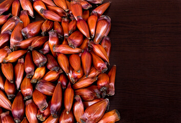 Background with pine nuts from the araucaria pine tree from Brazil.