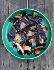 Grilled mushrooms. BBQ background. Summer barbeque. 