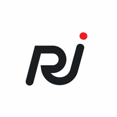 RI or RJ  letter icon business vector concept design