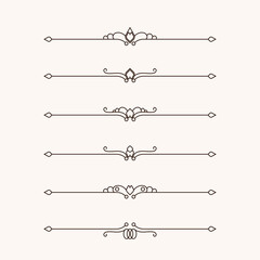 Set of vintage borders isolated on a plain. - Vector.