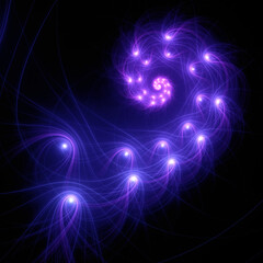 Obraz premium Abstract background, smooth blue lines on a black background