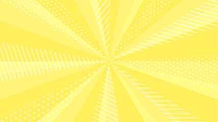 模様が入っているお洒落なサンバースト集中線背景素材　イエロー