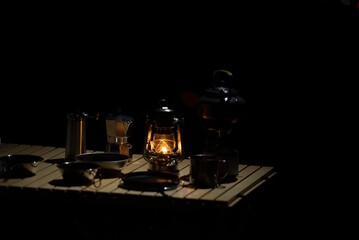 夜景とランタン