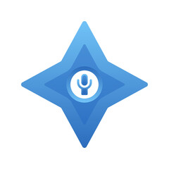 mic shuriken logo gradient design template icon
