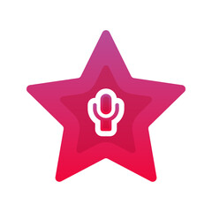 mic star logo gradient design template icon