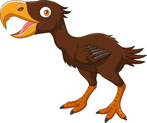 Cartoon terror bird on white background