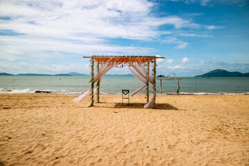 Walking on the beach. Beach scenery.