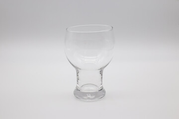 empty glass on a white background.