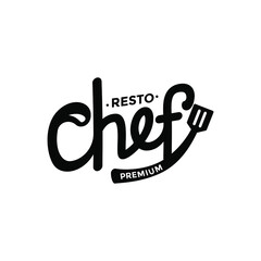 chef handwritten typography for restaurant cafe bar logo
