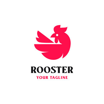 modern chicken rooster farm logo design