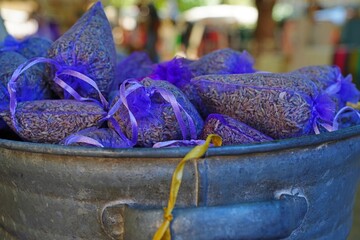 Dried lavender sachet bags in Provence, France