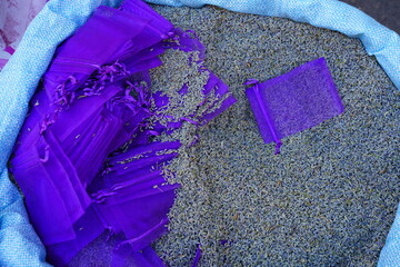 Dried lavender sachet bags in Provence, France