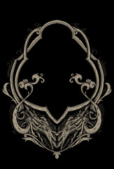 Temple ornament and hand artwork illustration