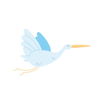 recommend clip art: stork bird flying