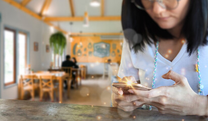 businesspeople may use their cellphones to access the Internet in cutting-edge 3D formats and engage in global digital marketing. Digital link technology and big data.