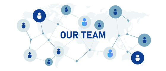 Our team about people management header design web connected organization business