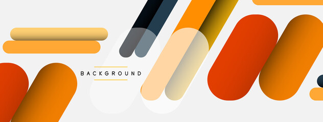 Overlapping round shapes and lines background. Vector illustration for wallpaper banner background or landing page