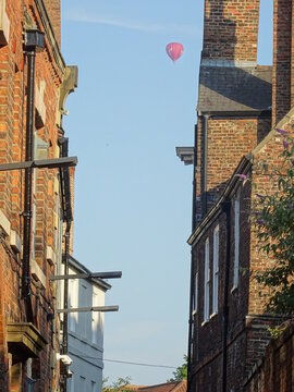 Hot Air Ballon And Old Building In The City - York UK