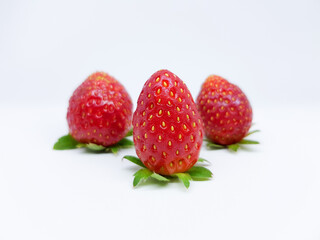 strawberries on white background