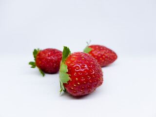 strawberries on a white background