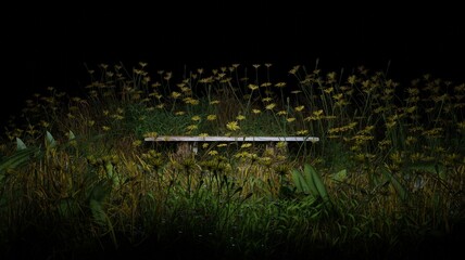 3d render flowers in bloom night scene plant and nature wallpaper backgrounds