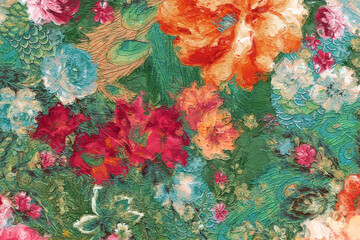 Beautiful oil painting flower illustration