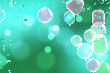 Luxury and foil balloons with confetti in  background vector. realistic vector illustration for anniversary, birthday, sale and promotion, party design element.