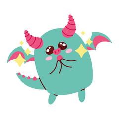 demon flying kawaii style