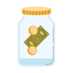 mason jar with money