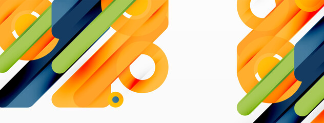 Creative geometric wallpaper. Minimal lines and circles background