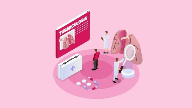 Two doctors checks tuberculosis disease on patient