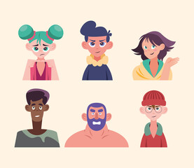 anime style six characters