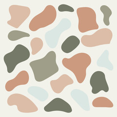 Vector various terracotta abstract shapes. Cute Boho nursery clipart. Hand drawn doodle illustration. Perfect for textile print, baby shower, kids bedroom decor, birthday party, packaging design