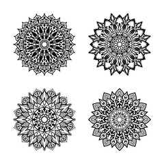 Collections Circular pattern in the form of a mandala for Henna, Mehndi, tattoos. Coloring book page.