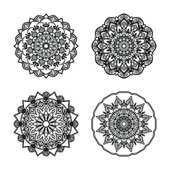 Collections Circular pattern in the form of a mandala for Henna, Mehndi, tattoos. Coloring book page.