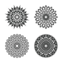 Collections Circular pattern in the form of a mandala for Henna, Mehndi, tattoos. Coloring book page.
