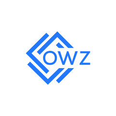 OWZ technology letter logo design on white  background. OWZ creative initials technology letter logo concept. OWZ technology letter design.
