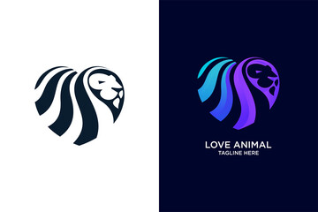 lion with heart concept design