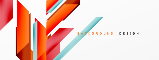 Minimal geometric abstract background. Dynamic 3d lines composition. Trendy techno business template for wallpaper, banner, background or landing