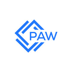 Obraz premium PAW technology letter logo design on white background. PAW creative initials technology letter logo concept. PAW technology letter design. 