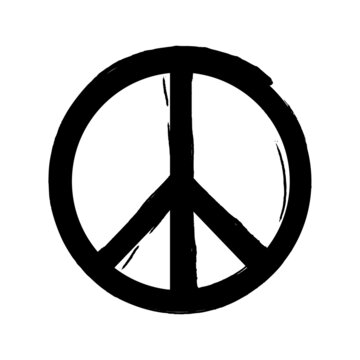 Handdrawn Peace sign, vector illustration black