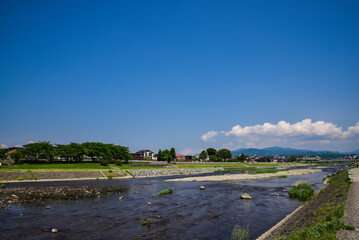 Fototapeta na wymiar 金沢の犀川の風景　【石川県風景】