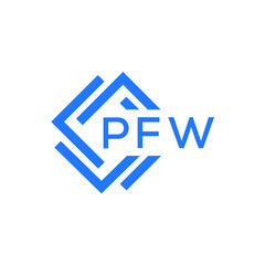 PFW technology letter logo design on white  background. PFW creative initials technology letter logo concept. PFW technology letter design.
