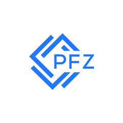 PFZ technology letter logo design on white  background. PFZ creative initials technology letter logo concept. PFZ technology letter design.

