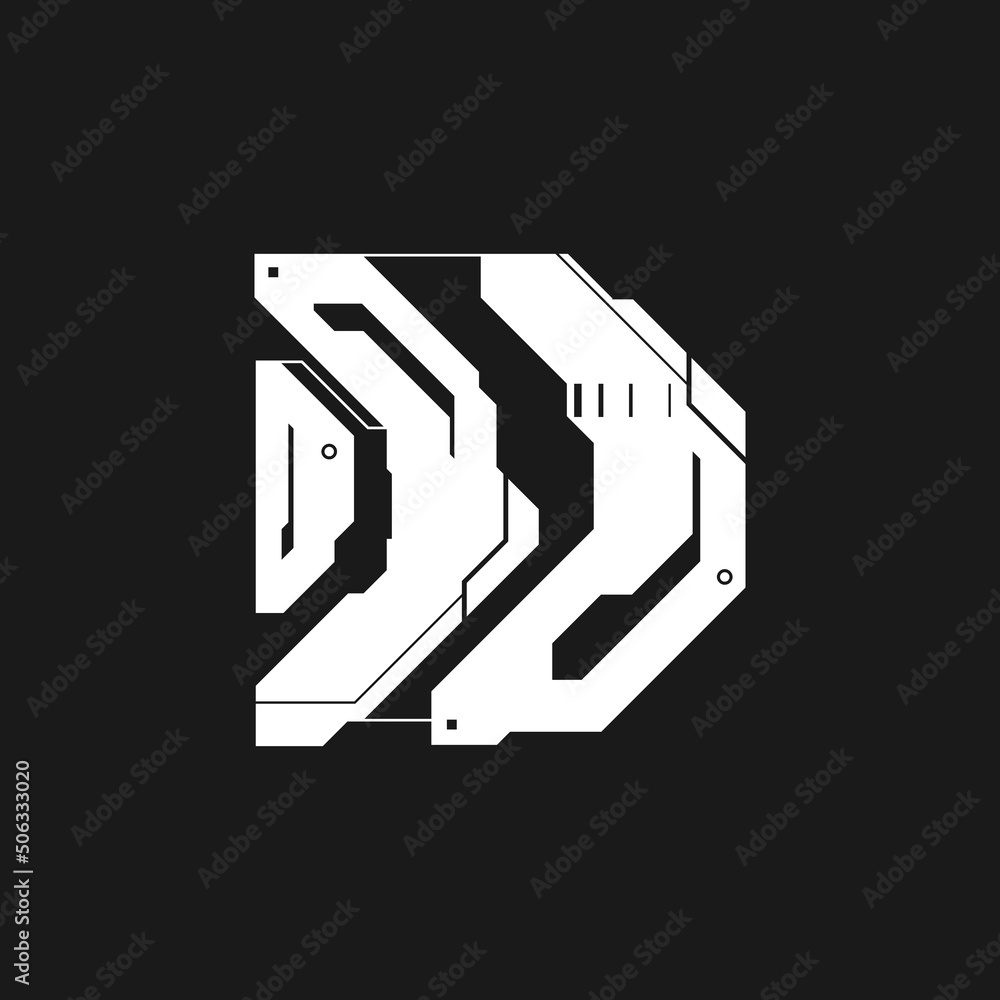 Poster cyberpunk futuristic arrow. cyber futuristic design element. digital cyber arrow, pointer, direction