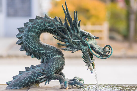 手水舎・吐水口 手水舎 龍神 龍の蛇口 真鍮製青銅色 龍の蛇口 水