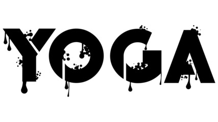 Yoga. Graffiti tag. Abstract modern street art decoration performed in urban painting style.