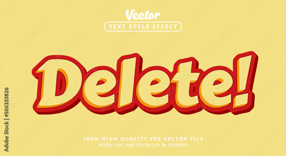 Poster editable text effects, layered styles delete text and color combinations of happy and red yellow ver